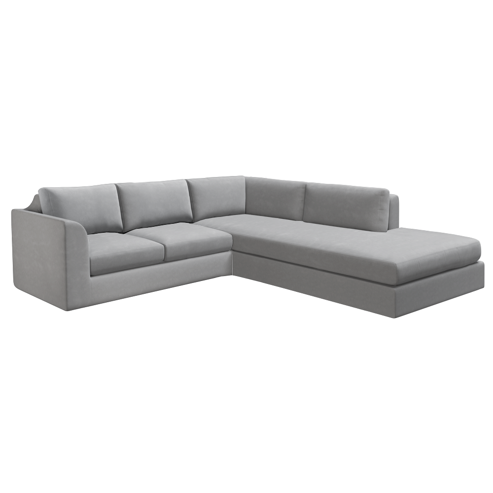 Slipcover for Sectional with Bumper - Right Facing