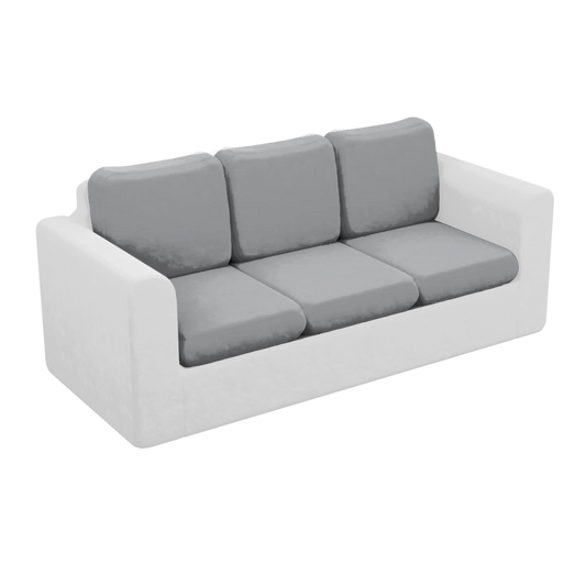 Cushion covers on a sofa's seat and back cushions
