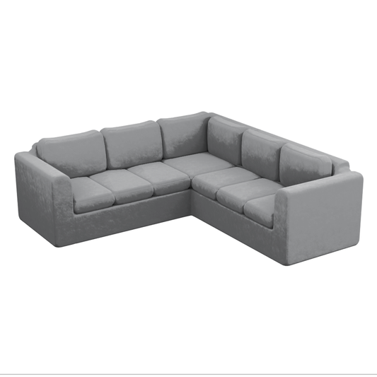 A corner sectional with its slipcover